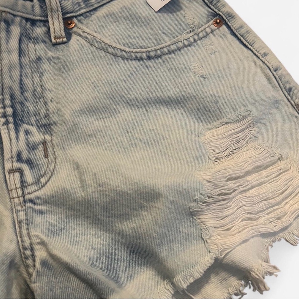 Abercrombie & Fitch Light Blue Distressed Jean Shorts - Picture 3 of 4